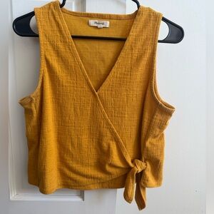 Madewell Mustard Yellow Wrap Top